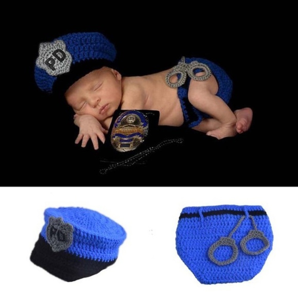 Police baby newborn photography props - Picture 4 of 6